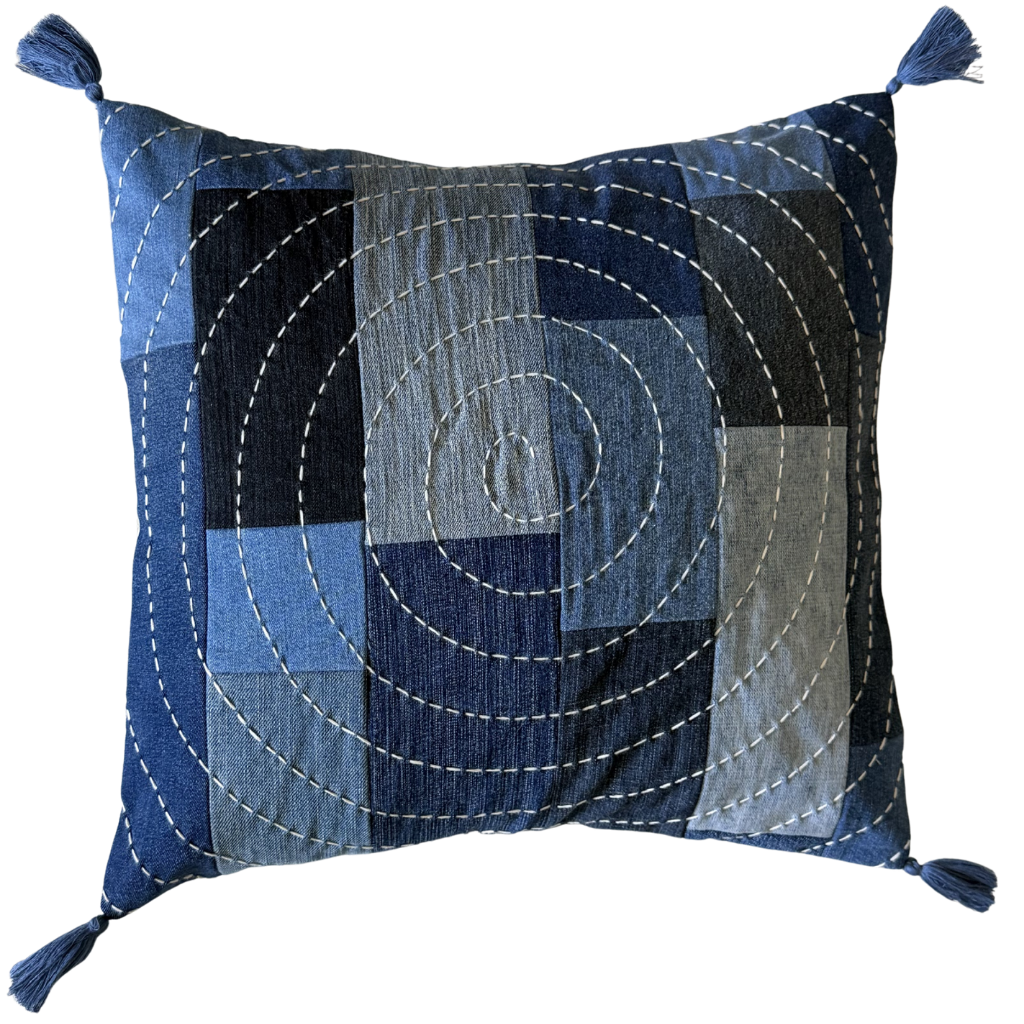 Upcycled Halo Denim Cushion Cover