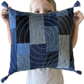 Upcycled Halo Denim Cushion Cover