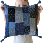 Upcycled Halo Denim Cushion Cover