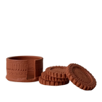 Terracotta Mandala Clay Coasters & Holder (Set of 4)