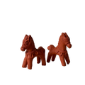 Two terracotta horse figurines 