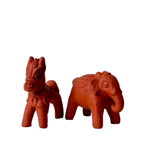 Two terracotta animal figurines