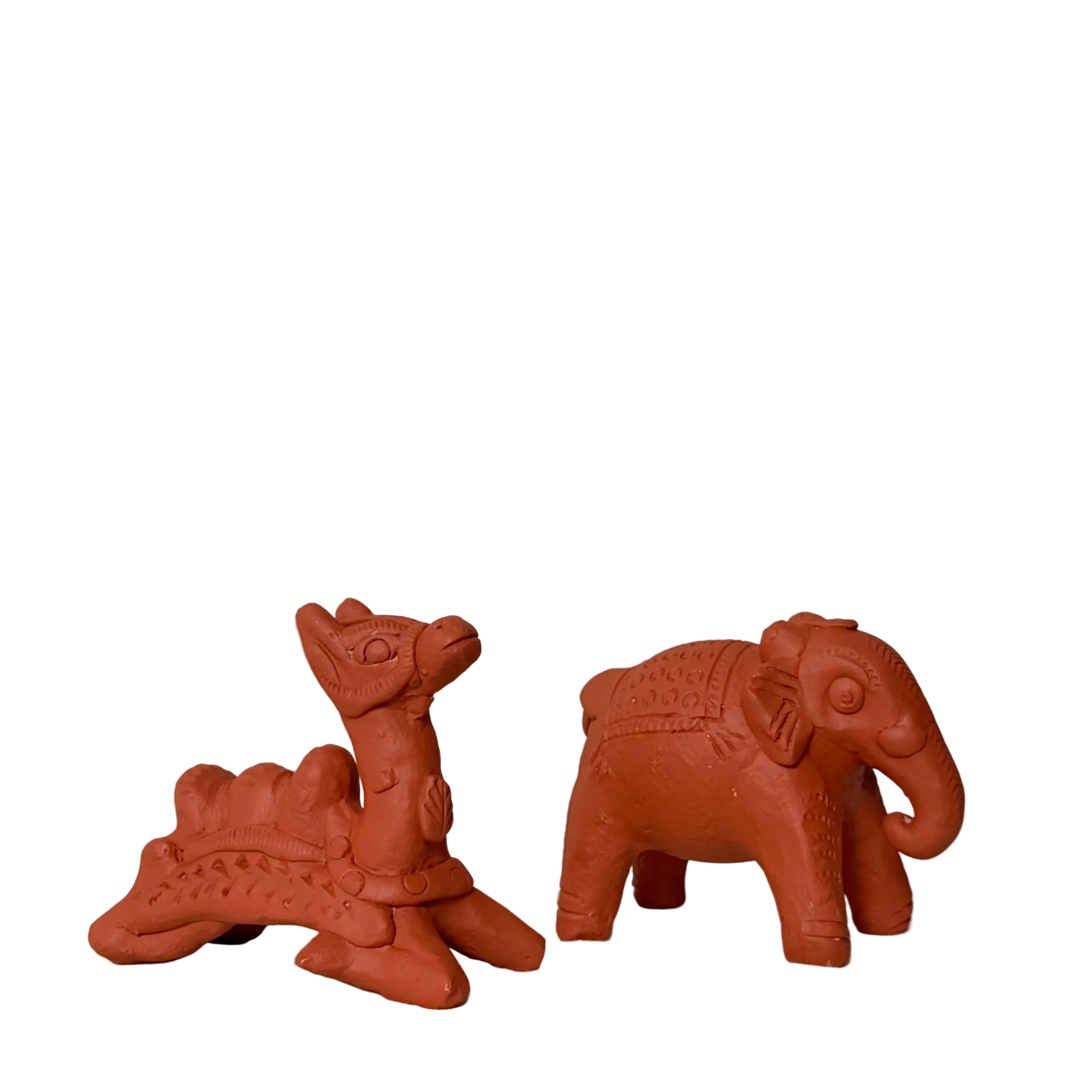 Two terracotta animal figurines 
