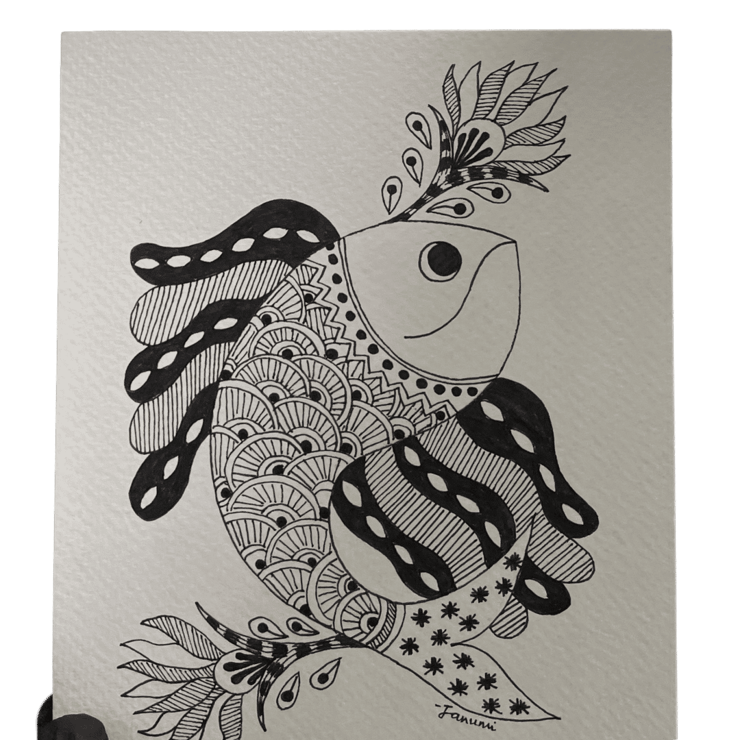 River Song — Gond Art Fish