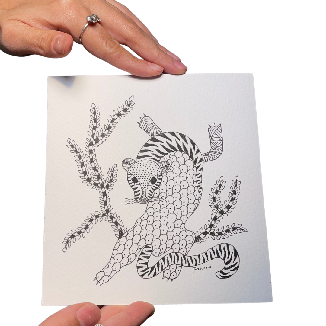 Wild Rhythm — Gond Art Cheetah