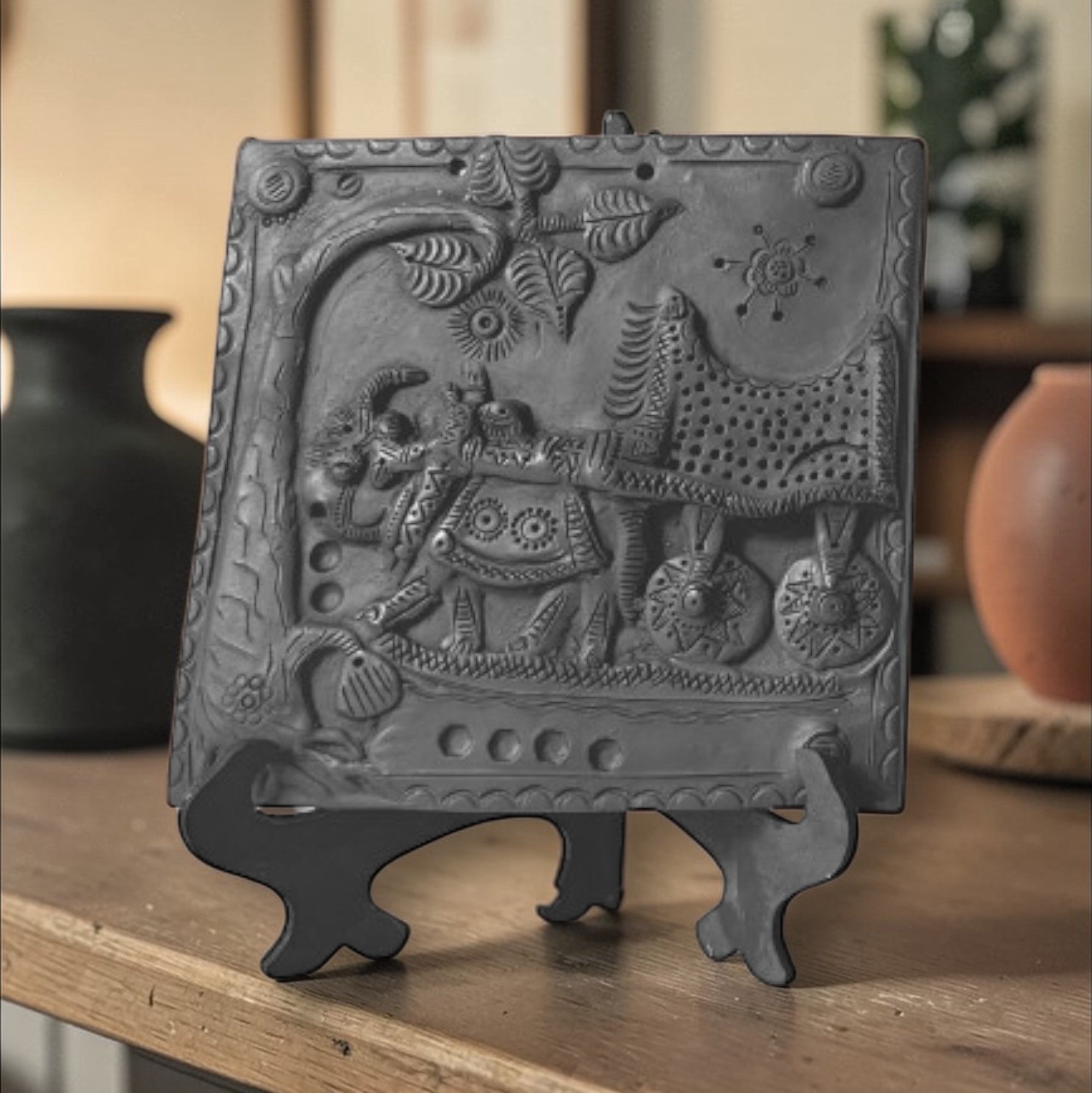 Black Pottery Sculpture Art Decor
