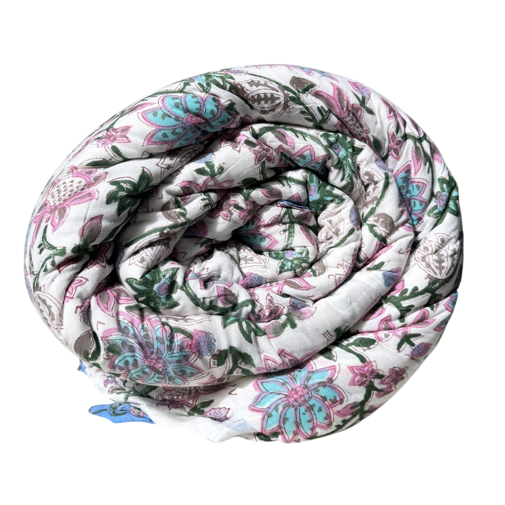 Blue Blossom Quilt (Dohar)